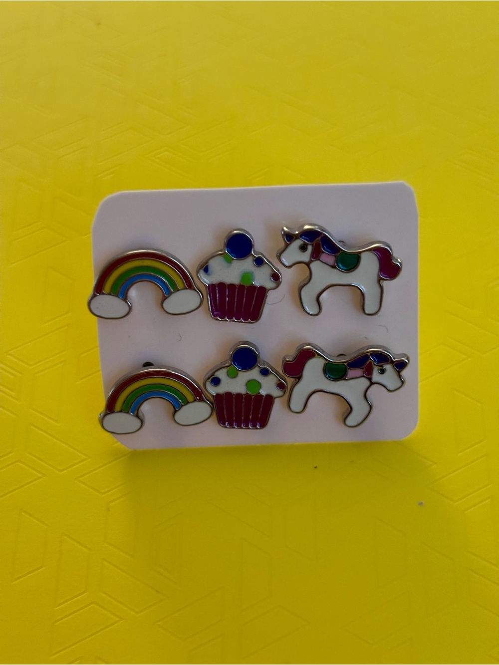 Kids Rainbow, Cupcake & Unicorn Earring Set - Multicolor Hypoallergenic
